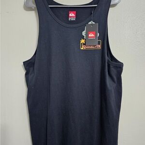 Quiksilver Men's Medium Regular-Fit Long Fade Black Tank Top